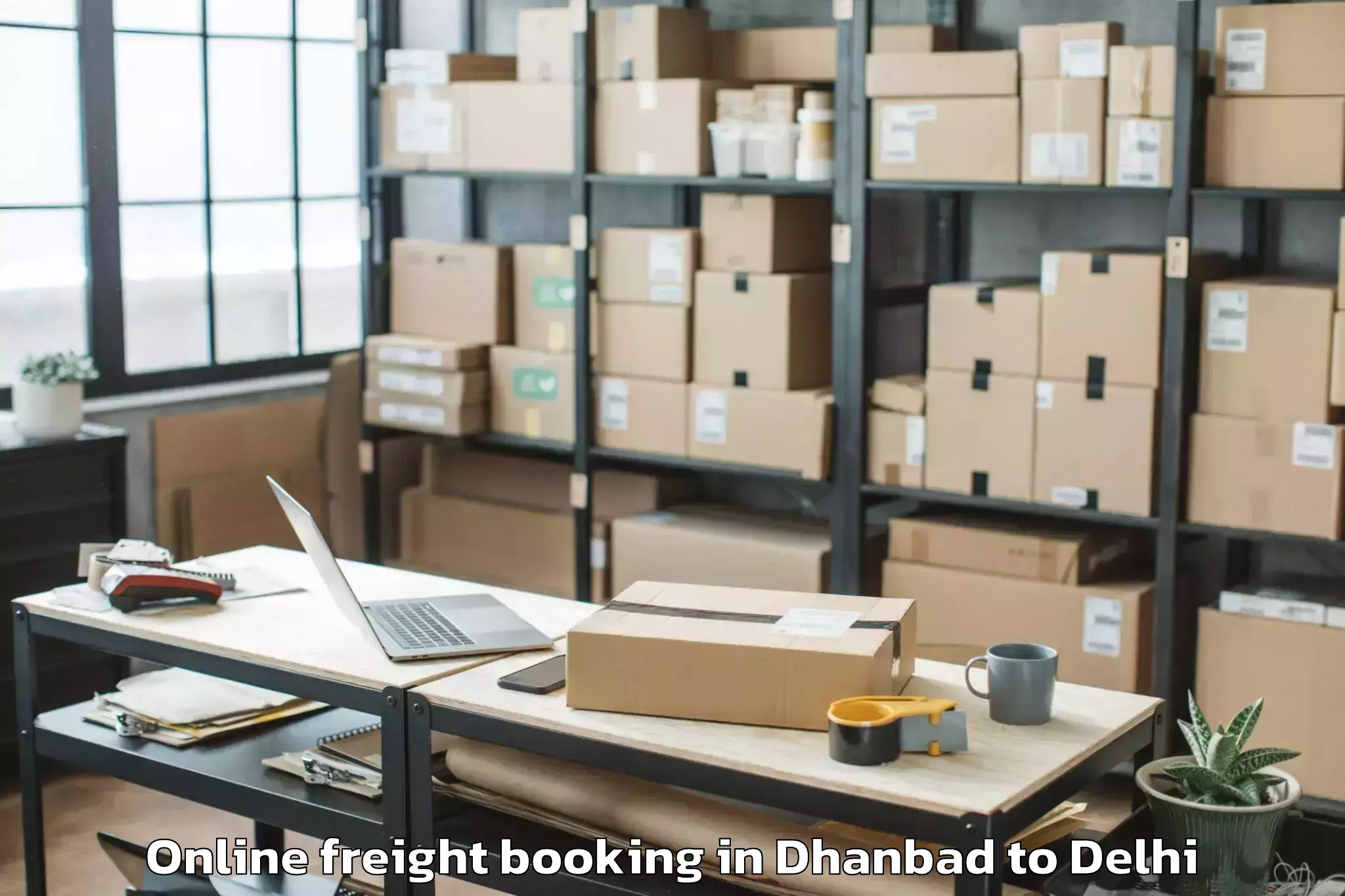 Reliable Dhanbad to Unity One Janakpuri Mall Online Freight Booking